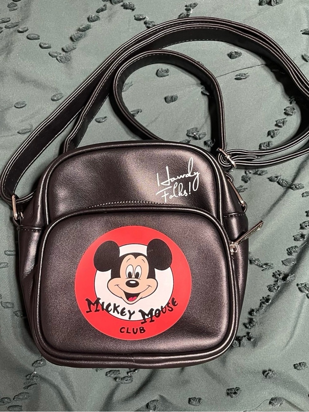Mickey Mouse Club Black Crossbody Bag by Cakeworthy